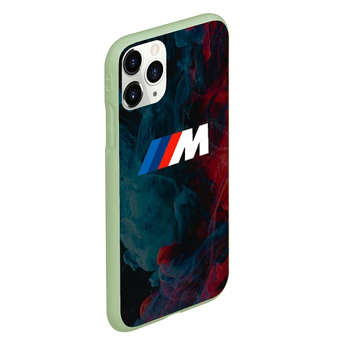 Чехол iPhone 11 Pro матовый BMW M Power БМВ М / 3D-Салатовый – фото 2