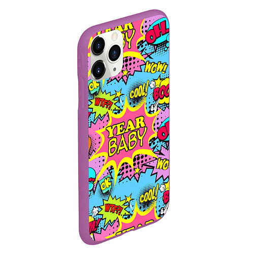 Чехол iPhone 11 Pro матовый Year baby Pop art print / 3D-Фиолетовый – фото 2