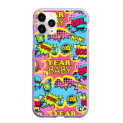 Чехол iPhone 11 Pro матовый Year baby Pop art print, цвет: 3D-светло-сиреневый