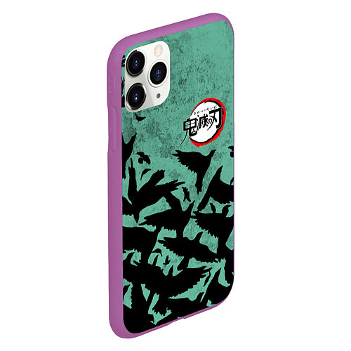 Чехол iPhone 11 Pro матовый DEMON SLAYER KIMETSU NO YAIBA / 3D-Фиолетовый – фото 2