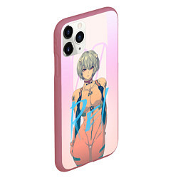 Чехол iPhone 11 Pro матовый Rei Ayanami, цвет: 3D-малиновый — фото 2