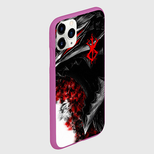 Чехол iPhone 11 Pro матовый BERSERK БЕРСЕРК / 3D-Фиолетовый – фото 2