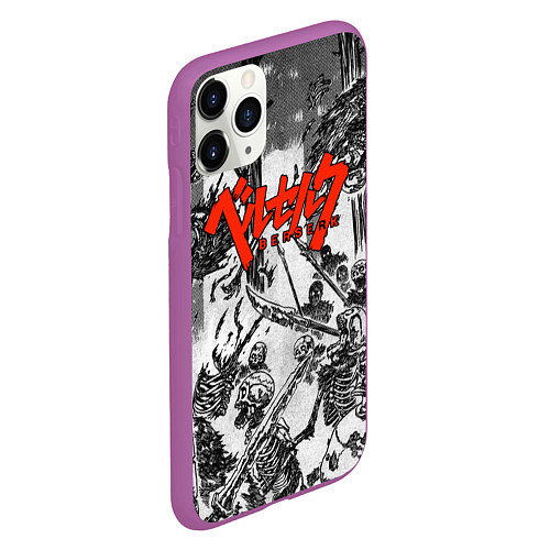 Чехол iPhone 11 Pro матовый BERSERK БЕРСЕРК / 3D-Фиолетовый – фото 2