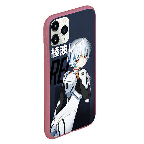 Чехол iPhone 11 Pro матовый Rei Eva-00 / 3D-Малиновый – фото 2