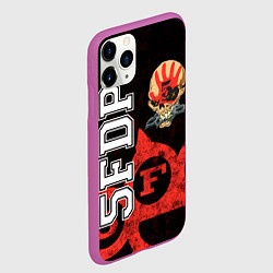 Чехол iPhone 11 Pro матовый Five Finger Death Punch 1, цвет: 3D-фиолетовый — фото 2