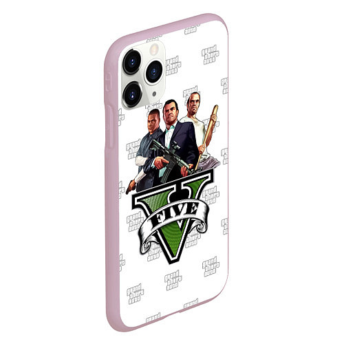 Чехол iPhone 11 Pro матовый Grand Theft Auto FIVE / 3D-Розовый – фото 2