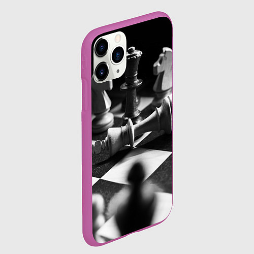 Чехол iPhone 11 Pro матовый Шахматы / 3D-Фиолетовый – фото 2