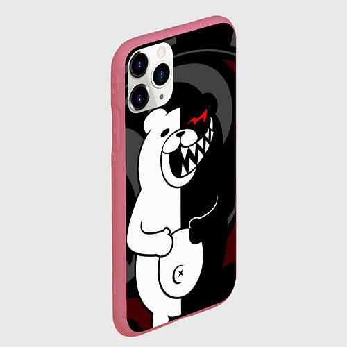 Чехол iPhone 11 Pro матовый MONOKUMA МОНОКУМА DANGANRO / 3D-Малиновый – фото 2