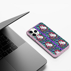 Чехол iPhone 11 Pro матовый Маленькие Единорожки, цвет: 3D-розовый — фото 2