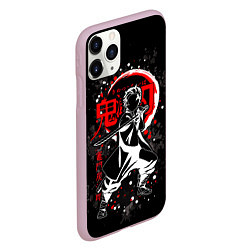 Чехол iPhone 11 Pro матовый Клинок рассекающий демонов, цвет: 3D-розовый — фото 2