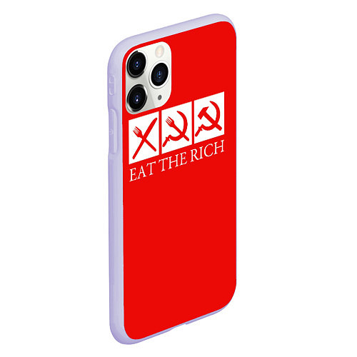 Чехол iPhone 11 Pro матовый Eat The Rich / 3D-Светло-сиреневый – фото 2