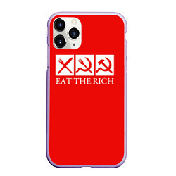Чехол iPhone 11 Pro матовый Eat The Rich, цвет: 3D-светло-сиреневый