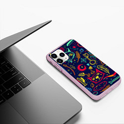 Чехол iPhone 11 Pro матовый Узоры из снов, цвет: 3D-розовый — фото 2