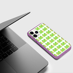 Чехол iPhone 11 Pro матовый Лягушка, цвет: 3D-фиолетовый — фото 2