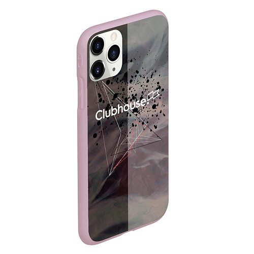 Чехол iPhone 11 Pro матовый Clubhouse Клабхаус лого бразги / 3D-Розовый – фото 2