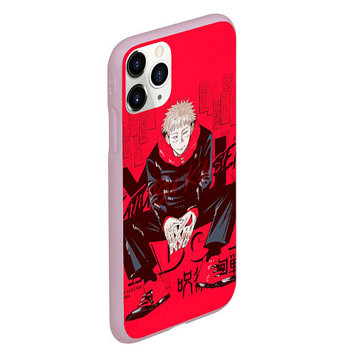 Чехол iPhone 11 Pro матовый Итадори Юдзи Магическая Битва / 3D-Розовый – фото 2
