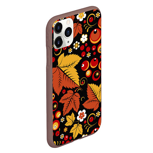 Чехол iPhone 11 Pro матовый ХОХЛОМА / 3D-Коричневый – фото 2