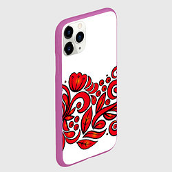 Чехол iPhone 11 Pro матовый ХОХЛОМА, цвет: 3D-фиолетовый — фото 2