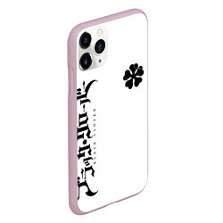Чехол iPhone 11 Pro матовый Черный клеывер аниме, цвет: 3D-розовый — фото 2
