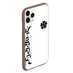 Чехол iPhone 11 Pro матовый Черный клеывер аниме, цвет: 3D-коричневый — фото 2