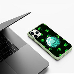 Чехол iPhone 11 Pro матовый МАЙНКРАФТ MINECRAFT, цвет: 3D-салатовый — фото 2
