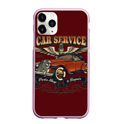 Чехол iPhone 11 Pro матовый CAR SERVICE, цвет: 3D-розовый