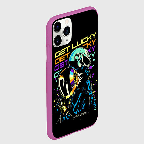Чехол iPhone 11 Pro матовый DAFT PUNK / 3D-Фиолетовый – фото 2