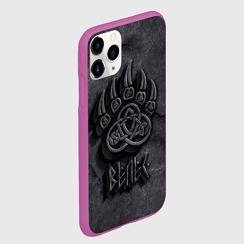 Чехол iPhone 11 Pro матовый Печать Велеса / 3D-Фиолетовый – фото 2