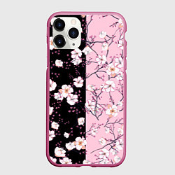 Чехол iPhone 11 Pro матовый САКУРА SAKURA ВИШНЯ, цвет: 3D-малиновый