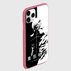 Чехол iPhone 11 Pro матовый Токийский гуль черно белый Кен, цвет: 3D-малиновый — фото 2