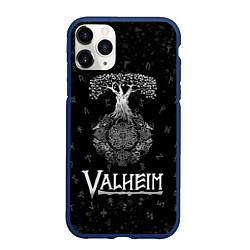 Чехол iPhone 11 Pro матовый Valheim Руны Иггдрасиль, цвет: 3D-тёмно-синий