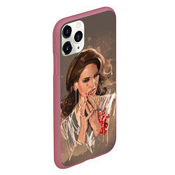 Чехол iPhone 11 Pro матовый Lana del rey, цвет: 3D-малиновый — фото 2