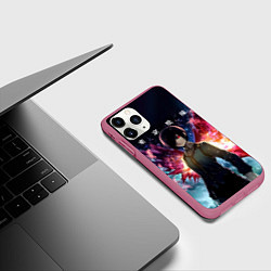 Чехол iPhone 11 Pro матовый Тоука Киришима Токийский гуль, цвет: 3D-малиновый — фото 2