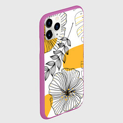 Чехол iPhone 11 Pro матовый Цветы, цвет: 3D-фиолетовый — фото 2