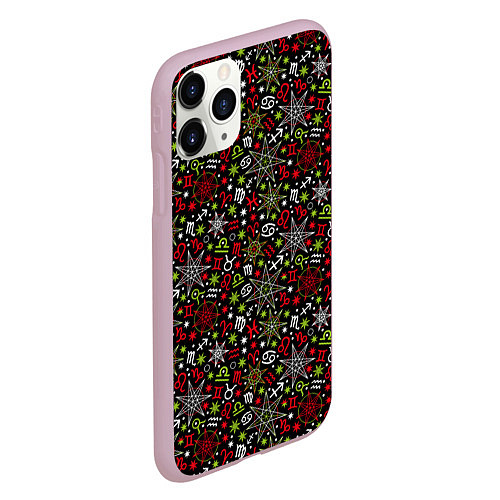 Чехол iPhone 11 Pro матовый Знаки Зодиака / 3D-Розовый – фото 2