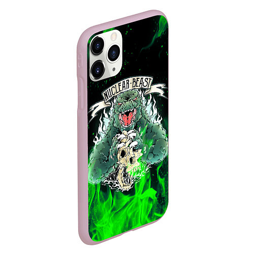 Чехол iPhone 11 Pro матовый GODZILLA ГОДЗИЛЛА / 3D-Розовый – фото 2