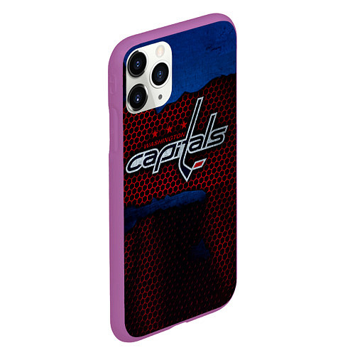 Чехол iPhone 11 Pro матовый WASHINGTON CAPITALS / 3D-Фиолетовый – фото 2