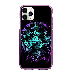 Чехол iPhone 11 Pro матовый Герои аниме, цвет: 3D-фиолетовый