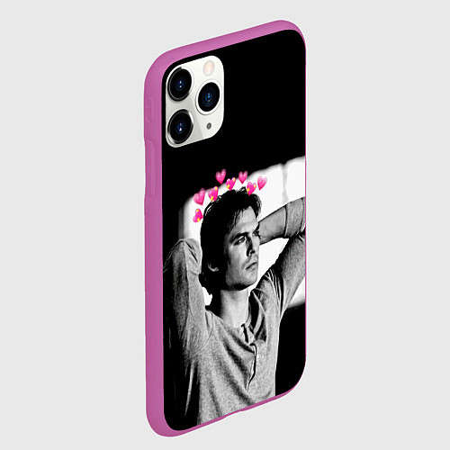 Чехол iPhone 11 Pro матовый Дневники вампира / 3D-Фиолетовый – фото 2