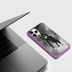 Чехол iPhone 11 Pro матовый Cartoon cat, цвет: 3D-фиолетовый — фото 2