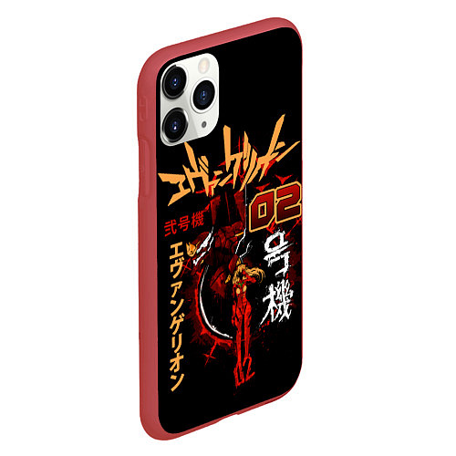 Чехол iPhone 11 Pro матовый Евангелион, EVA 02 / 3D-Красный – фото 2