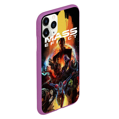 Чехол iPhone 11 Pro матовый Mass effect / 3D-Фиолетовый – фото 2