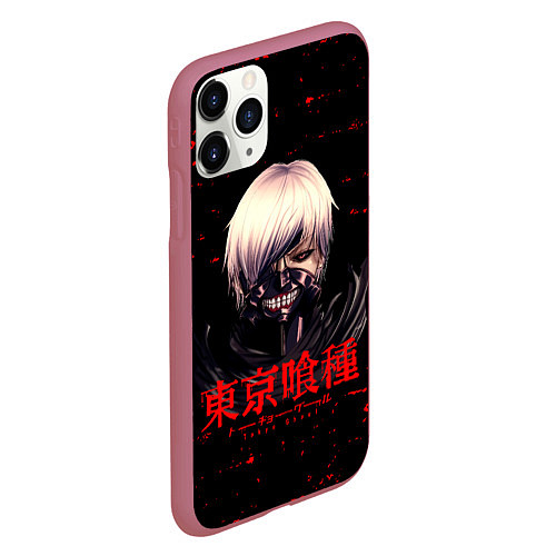 Чехол iPhone 11 Pro матовый Токийский гуль Tokyo Ghoul / 3D-Малиновый – фото 2