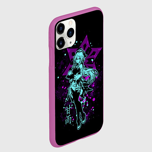 Чехол iPhone 11 Pro матовый GENSHIN IMPACT, ГАНЬ Ю / 3D-Фиолетовый – фото 2