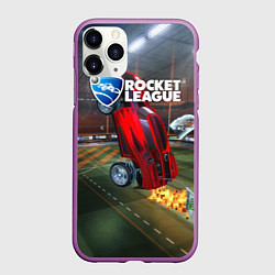 Чехол iPhone 11 Pro матовый Rocket League, цвет: 3D-фиолетовый