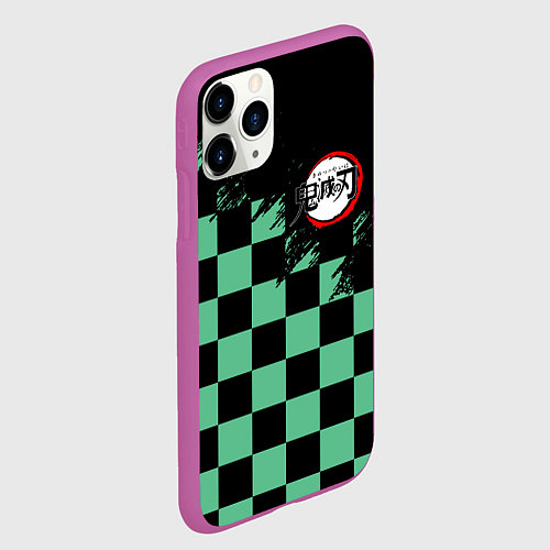 Чехол iPhone 11 Pro матовый TANJIRO KAMADO ТАНДЖИРО / 3D-Фиолетовый – фото 2