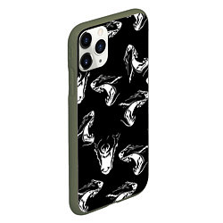 Чехол iPhone 11 Pro матовый Оскал волка, цвет: 3D-темно-зеленый — фото 2