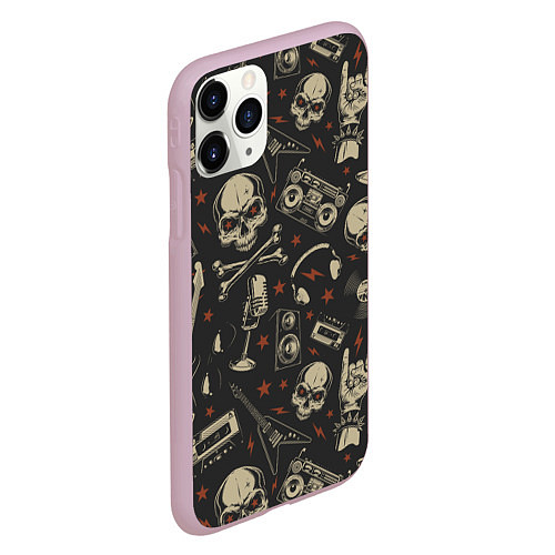 Чехол iPhone 11 Pro матовый Рок-музыка / 3D-Розовый – фото 2