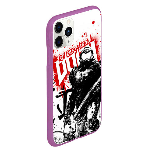Чехол iPhone 11 Pro матовый DOOM Eternal / 3D-Фиолетовый – фото 2