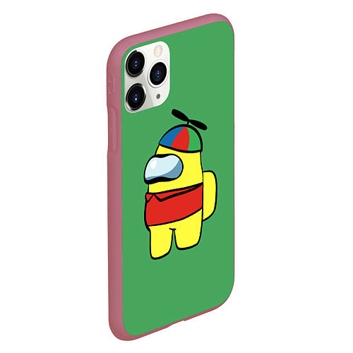 Чехол iPhone 11 Pro матовый Bobs / 3D-Малиновый – фото 2
